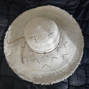 Tommy Bahama White Straw Wide Brim Sun Hat  Wmns NWOT